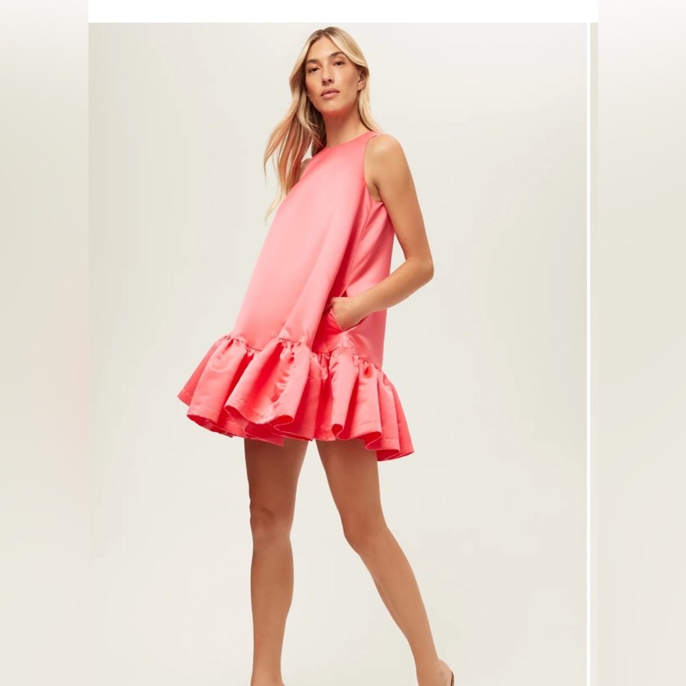 Trina Turk Pink Ruffle Hem Dress